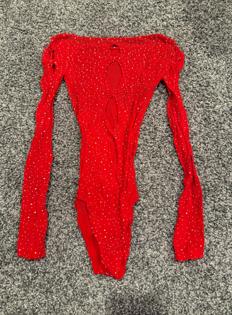 Red Fishnet Bodystocking - Meg's Closet