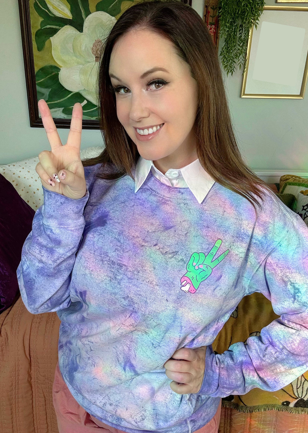 Zombie Peace Sign Crewneck