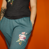 Fueled By Spite Floral Jogger Sweatpants in Heather Slate