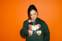Load image into Gallery viewer, Flower M Pullover Hoodie in Forest Green
