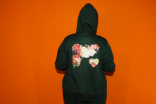Load image into Gallery viewer, Flower M Zip Hoodie in Forest Green