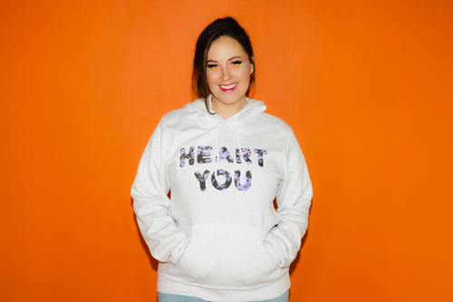 Purple Floral Heart You Hoodie