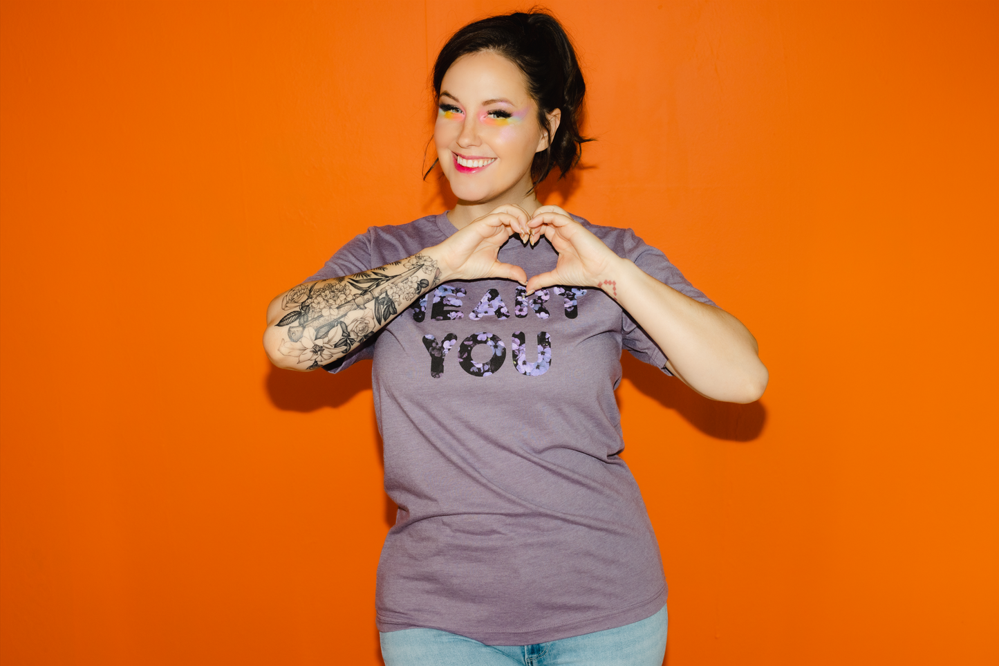 Purple Floral Heart You Tee - Unisex